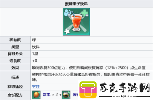 幻塔蜜糖果子饮料制作大揭秘